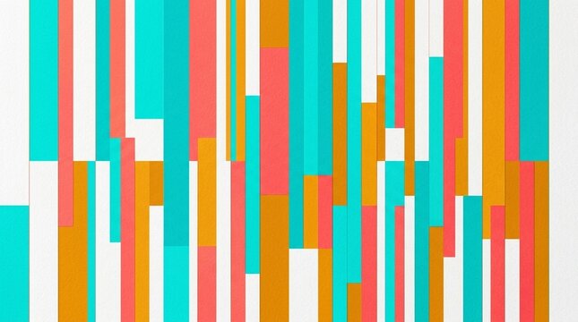 Vertical offset color geometric abstract shapes block bold band turquoise coral amber