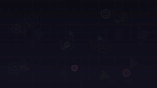 Abstract Colorful Geometric Mosaic Shapes Animation
