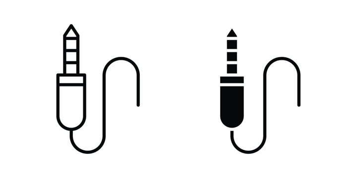 Audio Cable icon solid glyph and line series icons