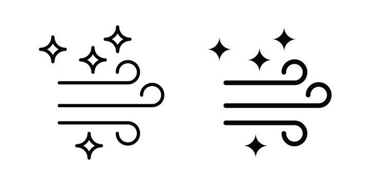 Clean Air icon solid glyph and line series icons