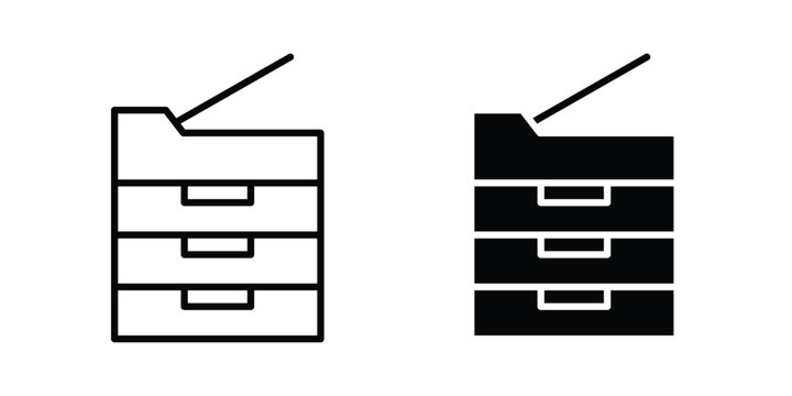 Copy Machine icon solid glyph and line series icons