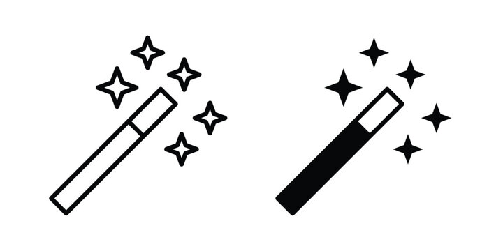 Magic wand icon solid glyph and line series icons