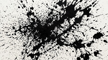 Obraz premium Black paint splatters on white background messy artistic expression creative design element