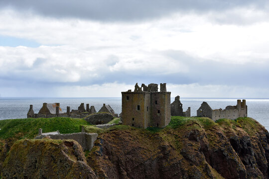 Old Historic Castle and Fortress Ruins in Stonehaven