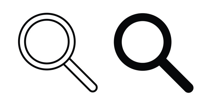 Search icon solid glyph and line series icons