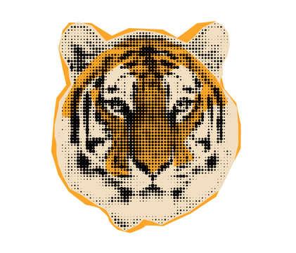 tiger halftone cutout