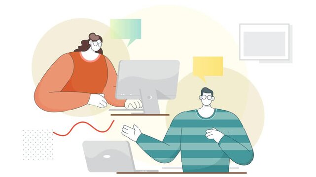 Teamwork and Innovation -  Transforming a concept to Viable Business - Animated Illustration   as MP4 File