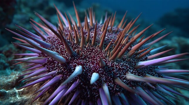 Crown-of-thorns starfish shows its close-up view near Maui, Hawaii.