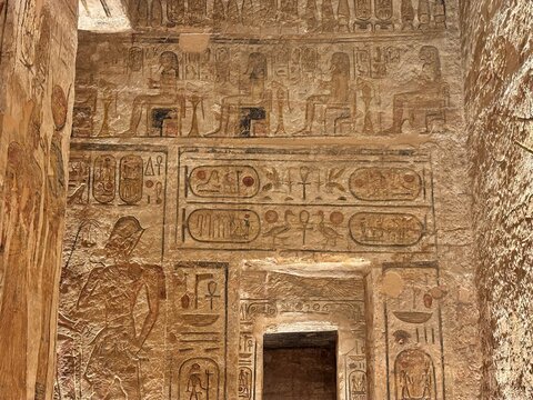 A view of the Temple of Ramses II in Abu Simbel, Egypt.