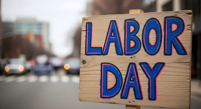 Labor day sign a celebration of workers and american tradition