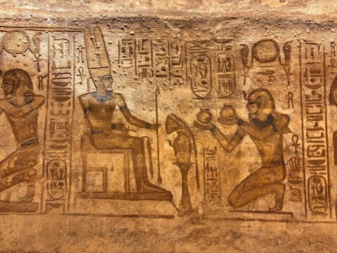 A view of the Temple of Ramses II in Abu Simbel, Egypt.
