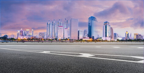 Naklejka premium road city building landscape cityscape highway travel