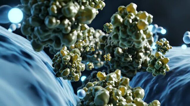 Detailed CGI of Amyloid Beta Plaque Formation Between Brain Cells Illustrating Neurological Degeneration and Alzheimer's Pathology for Medical Education and Research Presentation