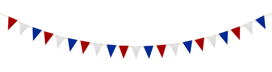 Bunting in colors of USA flag on transparent background © New Africa