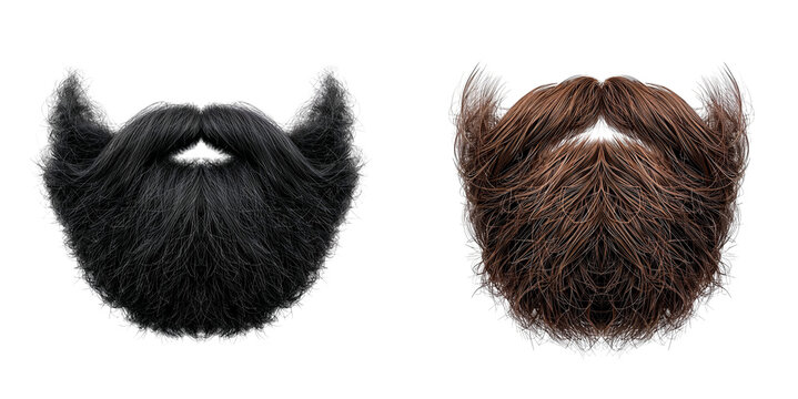 mustache and beard isolated on transparent background