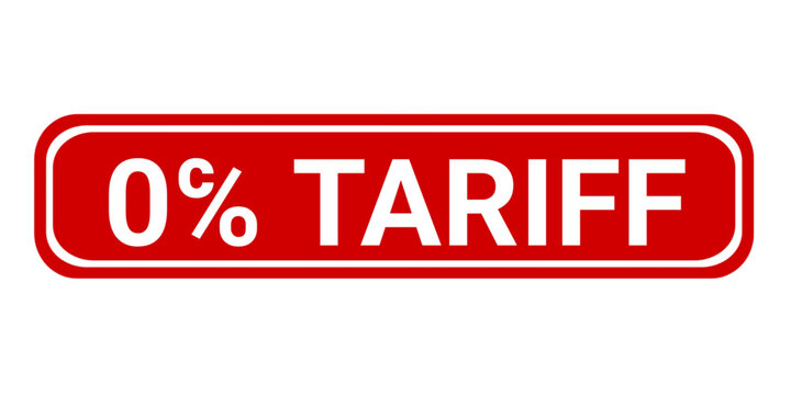 0℅ tariff stamp sign with background vector illustration. Zero percent tariff stamp sign. 