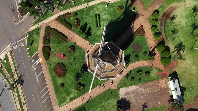 Aerial View of Dutch Windmill Landmark in Holambra S&atilde;o Paulo Brazil