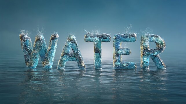 Water made of water splashing in ocean with sun