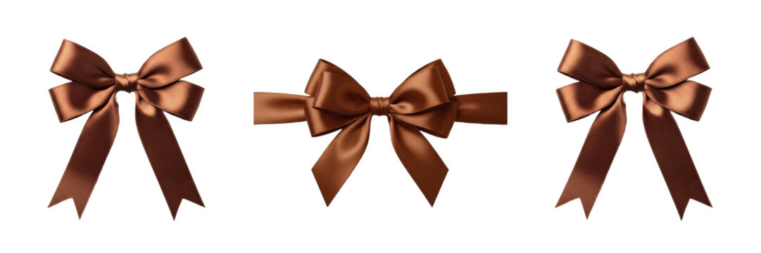 Large Brown Decorative Ribbon Bow for Gift Wrap and Holiday Packaging