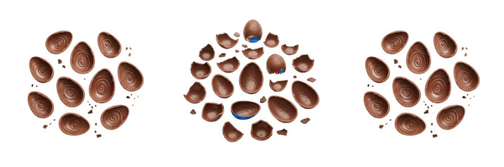 Fototapeta premium Bowl of Delicious Chocolate Easter Eggs for Holiday Treats and Candy Design