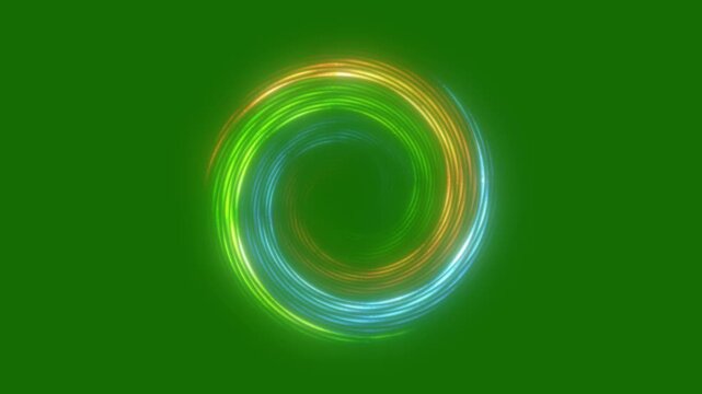 Abstract geometric spiral lines and streaks animation, glowing energy vortex with radiant particle flow, 4K high-resolution motion graphics for science and futuristic technology concepts