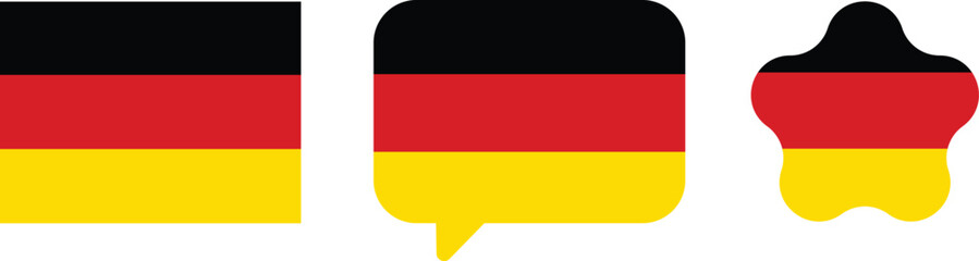 Obraz premium German flag icons in various shapes on for language or country representation