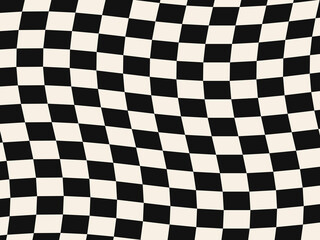 Obraz premium Psychedelic Checker Wave Groovy Pattern Design