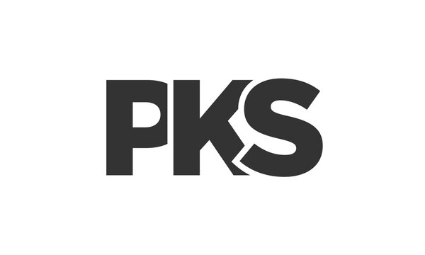 PKS logo design template with strong and modern bold text. Initial based vector logotype featuring simple and minimal typography. Trendy company identity.