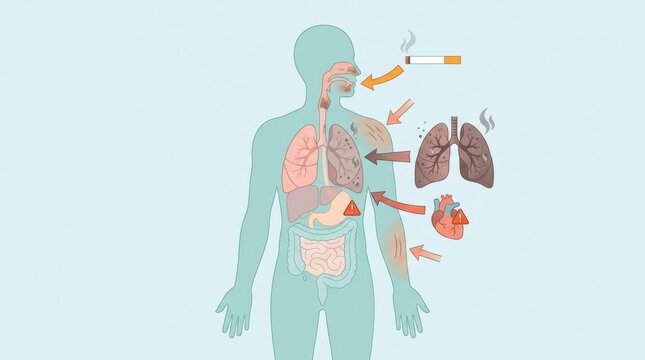 Understanding the Effects of Smoking on the Human Body Over Time in a Clear Visual Representation of Health Risks
