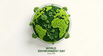 World environment day a globe covered in lush greenery