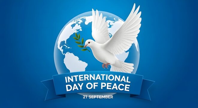 International day of peace a dove and the world