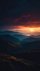 Obraz premium Mountain sunset