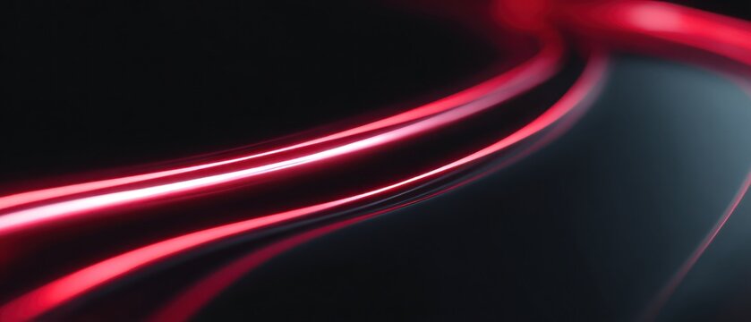 Abstract red curves on dark background for design art and visual concepts