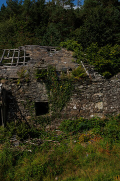 Abandoned Farm House Pen Yr Allt Isaf in Gwydir Forest Betws Y Coed