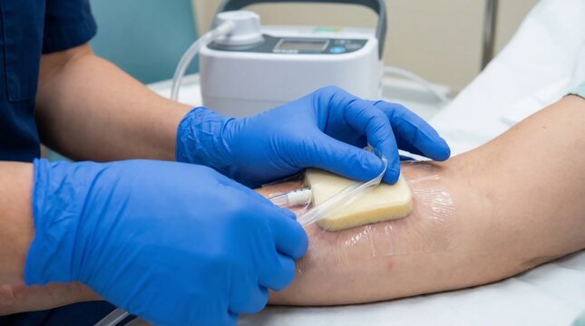 Medical professional collecting blood sample.