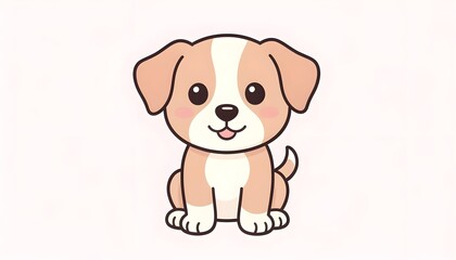 Obraz premium Cute 2D Cartoon Puppy