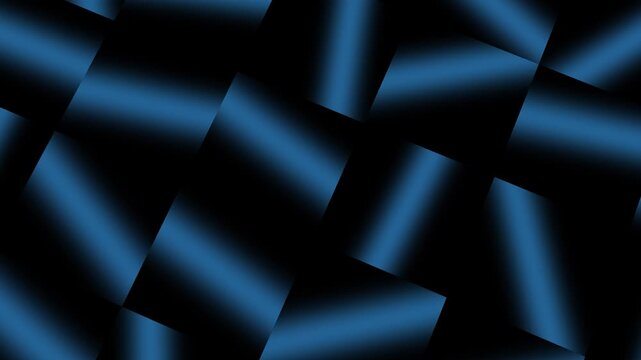 Abstract graphic background with 3D black and blue color gradient motion, seamless loop