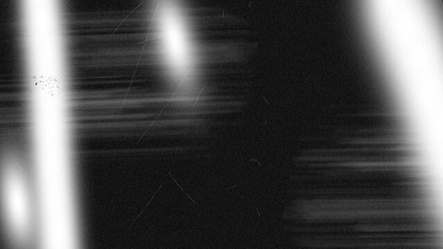 Black and white light streaks on dark background with blur and film texture, abstract dramatic backdrop for posters, branding, cinematic and digital design.