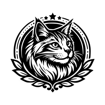Gato con Estrellas (Estilo Escudo)