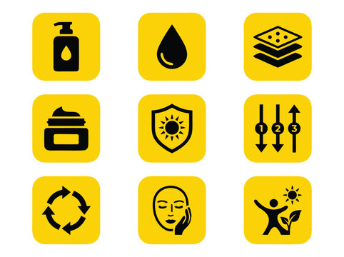 Skincare icons set vector illustration.