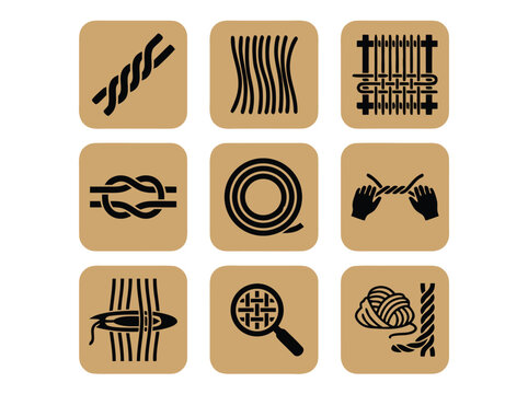 Textile Craft Icons Set.