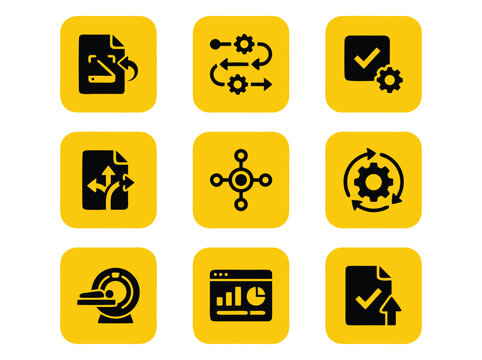 Workflow process icons set.
