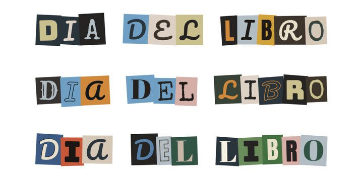 Dia del libro en estilo nota de rescate anonima para eventos literarios