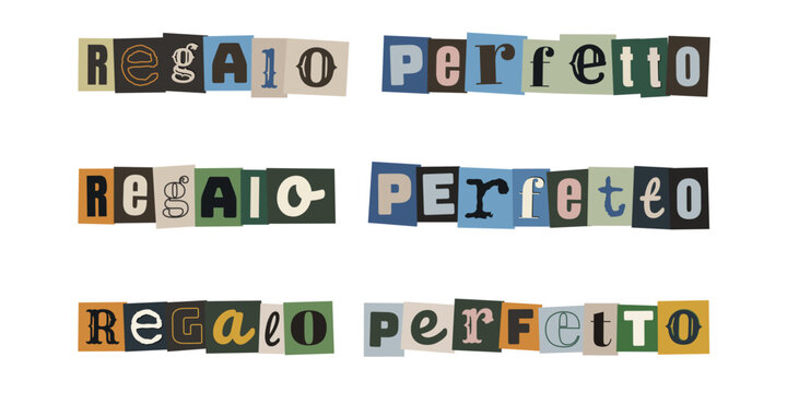 Scritta Regalo Perfetto stile lettera anonima per escape room e biglietti d'auguri creativi