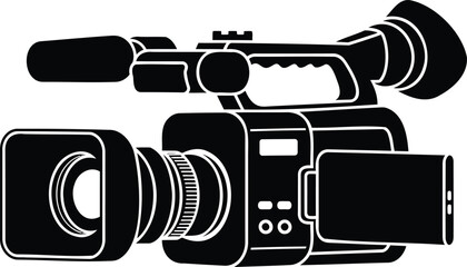 Professional video camera for filming and recording, vector illustration icon. © MdSaddam