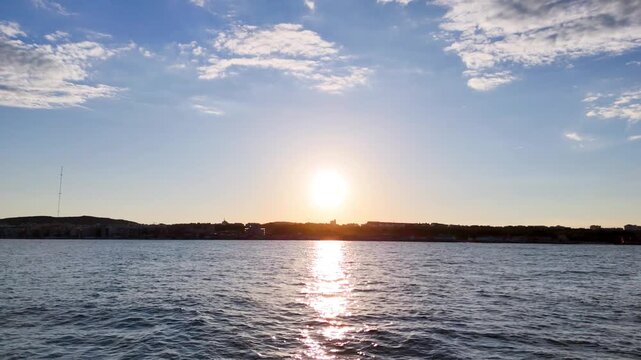 sun chiaroscuro landscape skyline sea coast beach coastline sunlight sky travel cloudscape horizon vacation tourism water drone aerial - Guardamar del Segura, Alicante, Spain - 2025