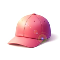 Fototapeta premium Pink Baseball Cap with Lens Flare Effect.