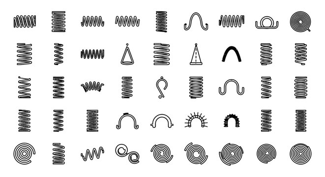 diverse collection of spring types coils and metal wire designs