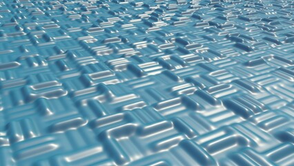 Fototapeta premium Blue shiny structured weave with soft highlights