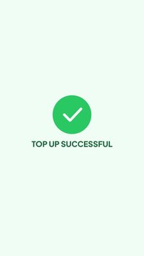Green Themed Mobile Banking Interface for Balance Recharge with Success Confirmation Icon
